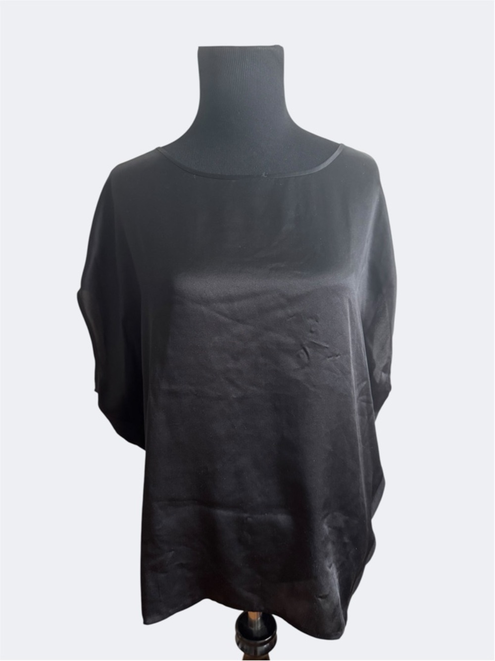 Vince Black Satin Boatneck Tunic Size S